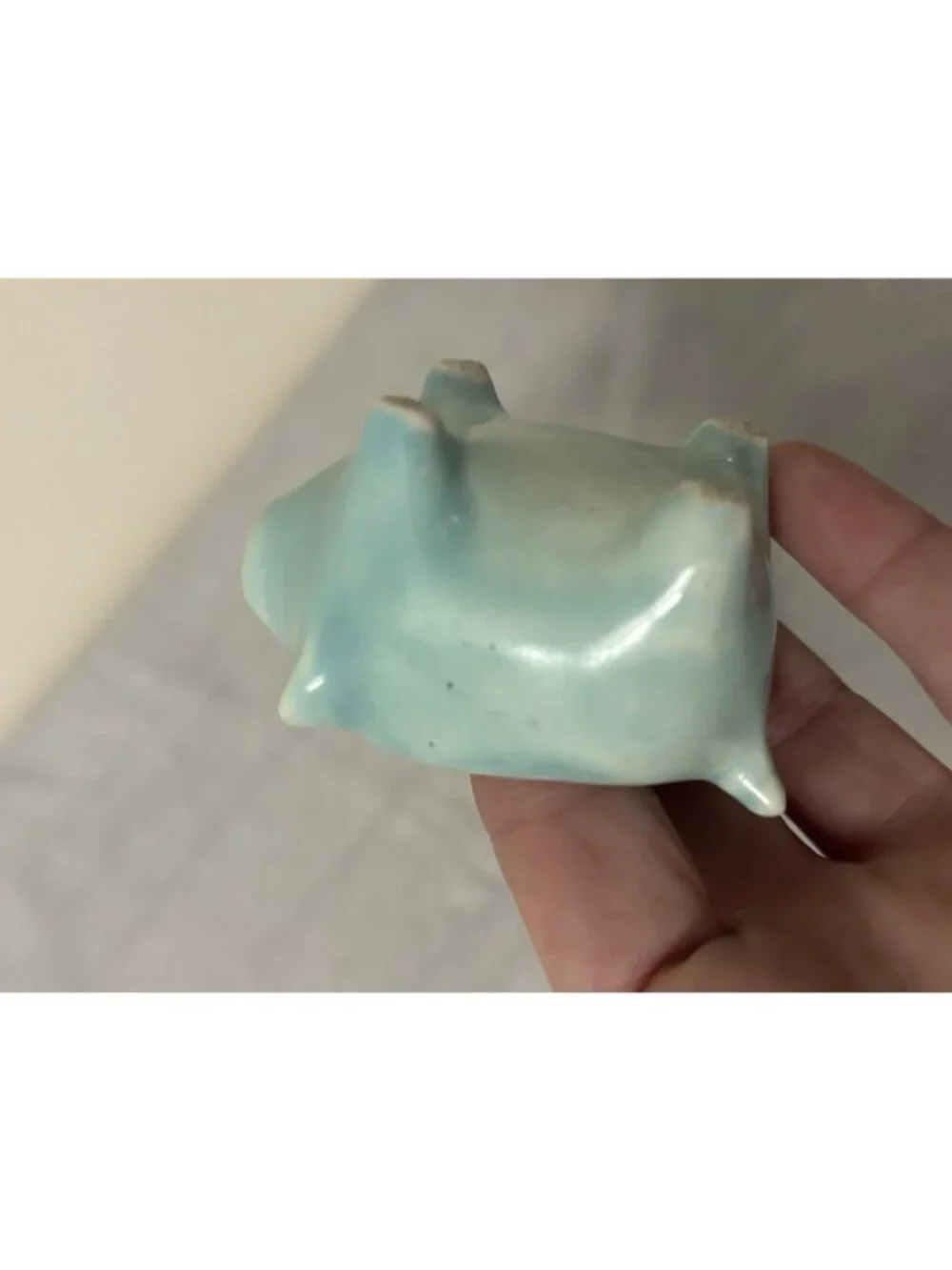 Vintage PAIR Stangl  Pottery Pig Ashtray Antique Blue Teal MCM